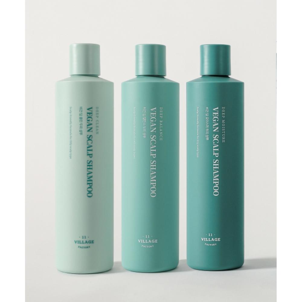 Village11factory [3 шт.] Веганский шампунь для кожи головы 300 г Vegan Deep Balance Scalp Shampoo 300g x 3