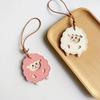 Cute Cartoon PU Leather Lamb Keychain Animal Key Ring Portable Bag Hanging Charm for Backpack Handbag Valentine Gifts