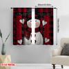 2 Stück, 2D-Flachdruck Vorhänge & Fensterdekoration Kleiner Hausstil Weihnachts-Schneemann Strapazierfähiger 100% Polyesterstoff (ohne Stange)