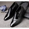 New Men's Formal Shoes PU Fashion Men's Business Wear Le Fu Shoes Pointed Toe Shoes Oxford Pointed Toe Formal Wedding Shoes
