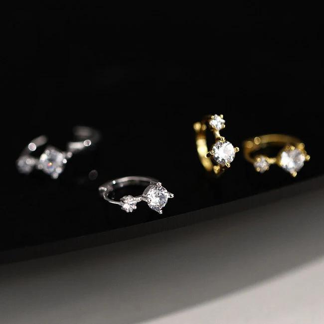 Real 925 Silver Zircon Round Hoop Earrings for Women Classic Geometric Fine Jewelry Minimalist Accessories