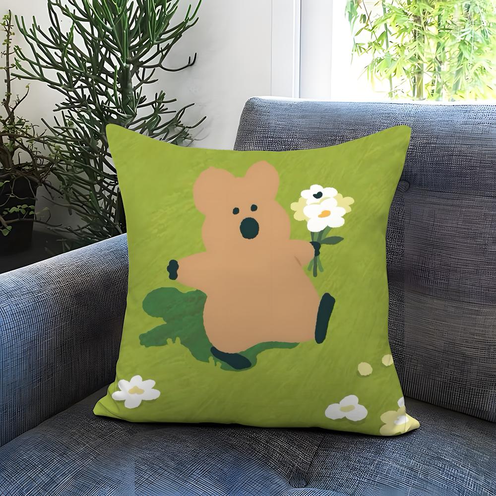 Милая наволочка для подушки Квокка Удобная двусторонняя наволочка Идеально подходит для автомобиля Дивана Спальни и Многого Другого 12x12Inch