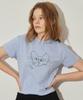 SARANAGI Se01-Crop Doodle Tshirt Sky Blue