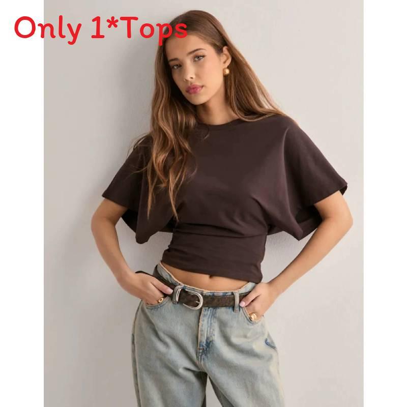 Minimalist Cotton T Shirt With Short Sleeves For Casual Summer Wear