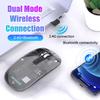 Transparent Wireless Mouse Dual Mode Bluetooth-Compatible Rechargeable Mouse Noiseless Cordless Computer Mice For Pc Laptop
