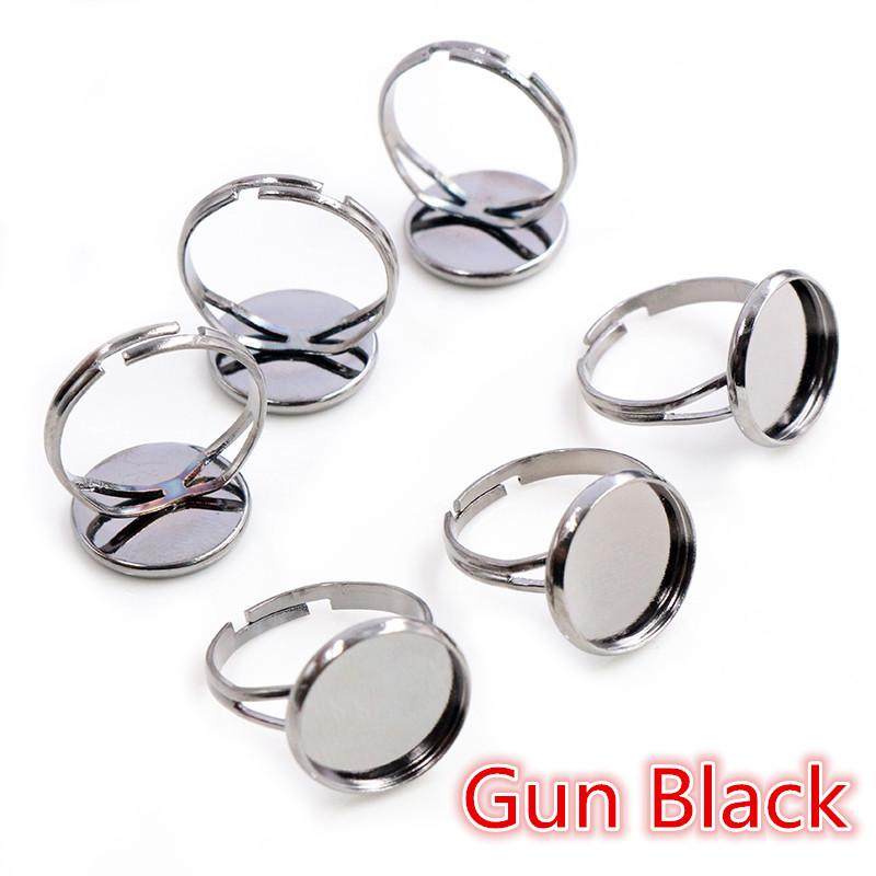 10pcs/lot Adjustable Blank Ring Base Fit Dia 10 12 14 16 18 20 mm Glass Cabochons Cameo Settings Tray Diy Jewelry Making Ring
