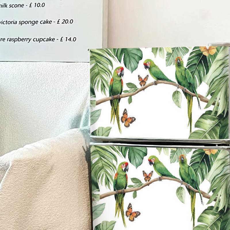 Parrot rainforest plant bedroom room entrance wall beautification decorative wall stickers self-adhesive
