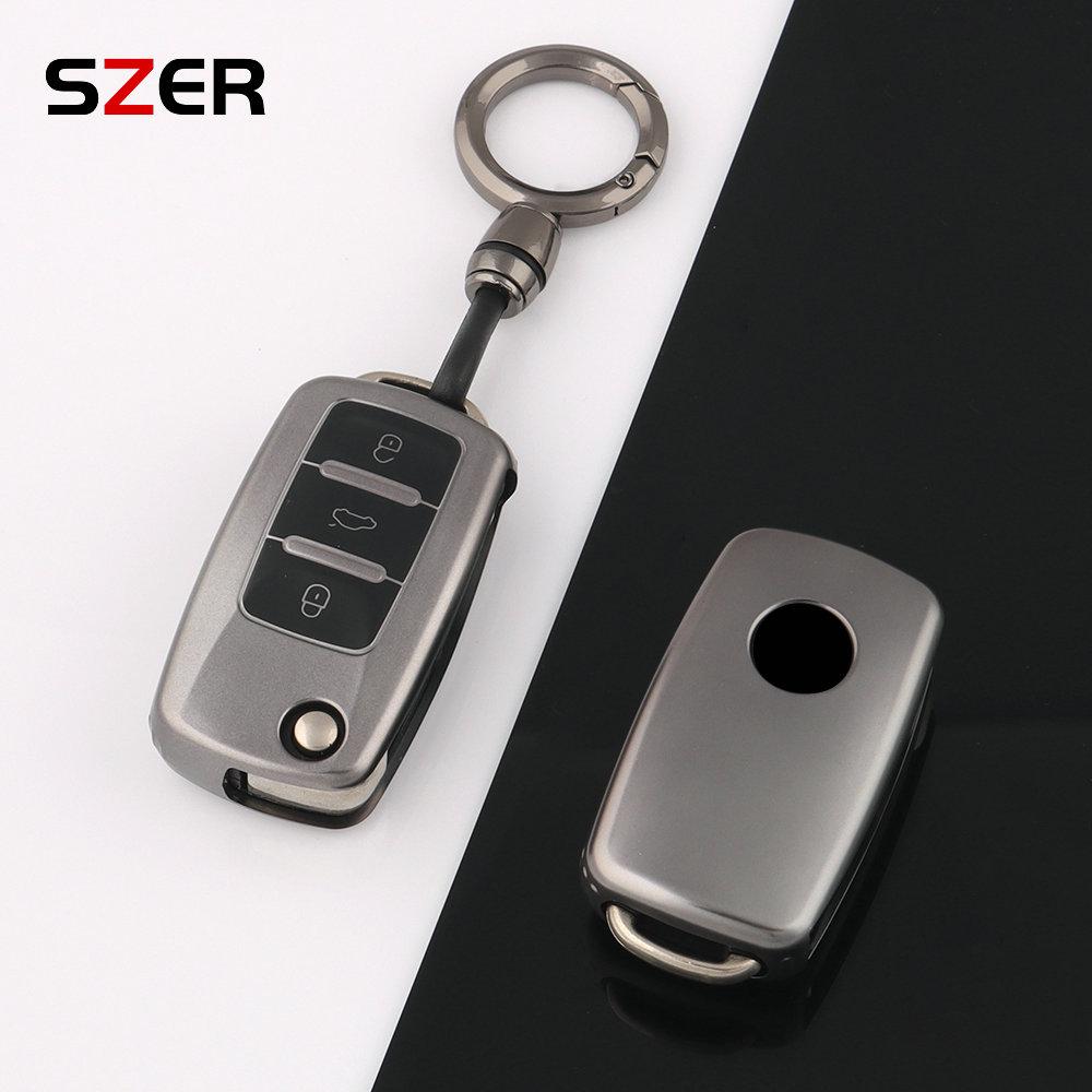 Etui na kluczyk samochodowy z TPU z 2 lub 3 przyciskami do Volkswagena, VW, Polo, Golfa, Passata, Tiguana, Beetle, Caddy, T5, Up, Eos, Skody, Octavii, Seata, Leona, Altei