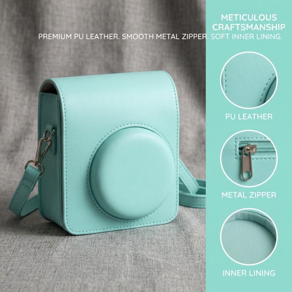 PU Leather Crossbody Storage Bag Protective Cover for Fujifilm Instax Mini 13 Travel