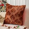 Jesienna Poszewka na Poduszkę Pluszowa Poszewka ze Sztucznego Futra ze Sztuką 3D Liścia Klonu Styl Farmhouse Bohema Niewidoczny Zamek Błyskawiczny Poszewka na Poduszkę