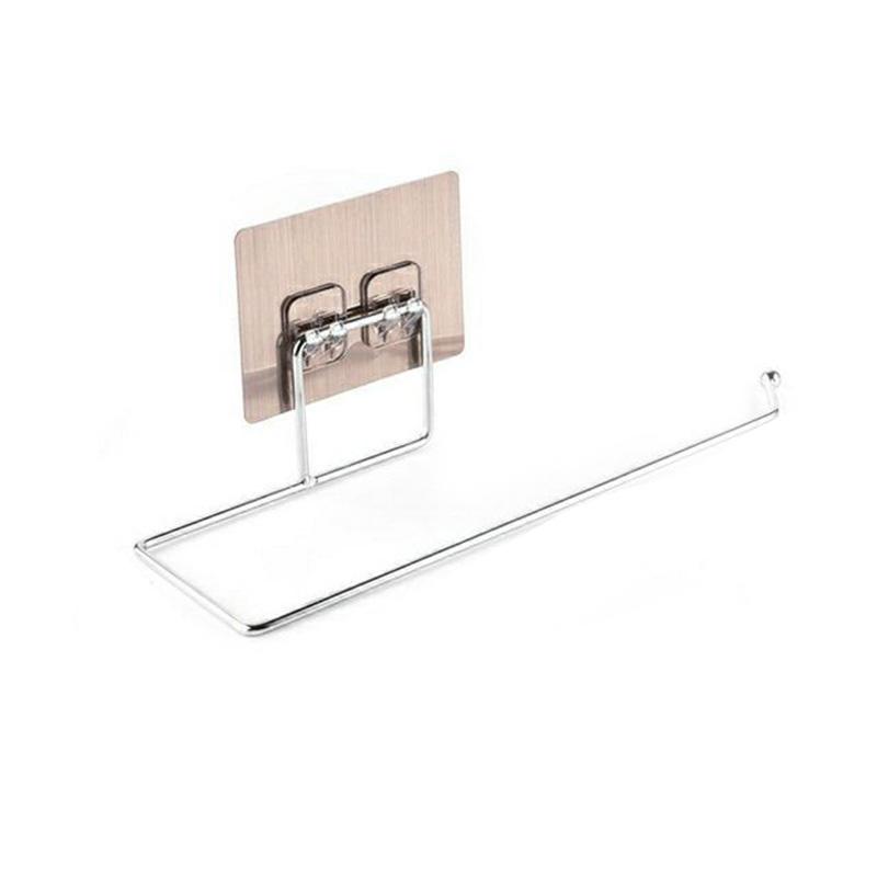 2pcs Kitchen Tissue Holder Punch-free Hanging Bathroom Toilet Paper Bracket Roll Paper Holder Towel Rack Stand Storage Rack