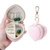 Cute Heart Shape Leather Bottle Opener Keychain Small Mini Jewelry Gift Box Portable Hard-Wearing Letterpress Printed Storage