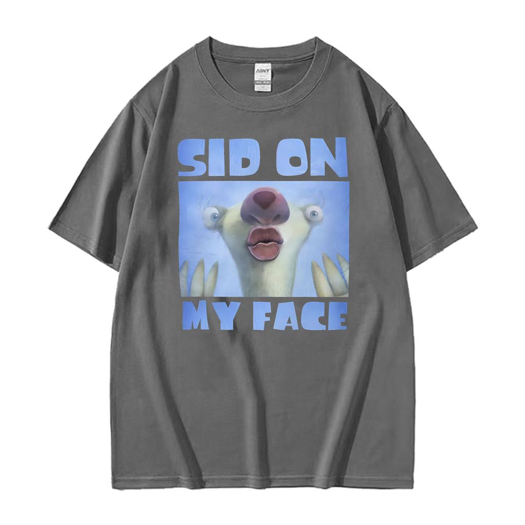 Rolig Sid På Mitt Ansikte Meme Förbannad Slatthjort Grafisk T-shirt Unisex Unisex Hög Kvalitet Sommar Vintage T-shirt Överdimensionerad Bomulls T-shirt