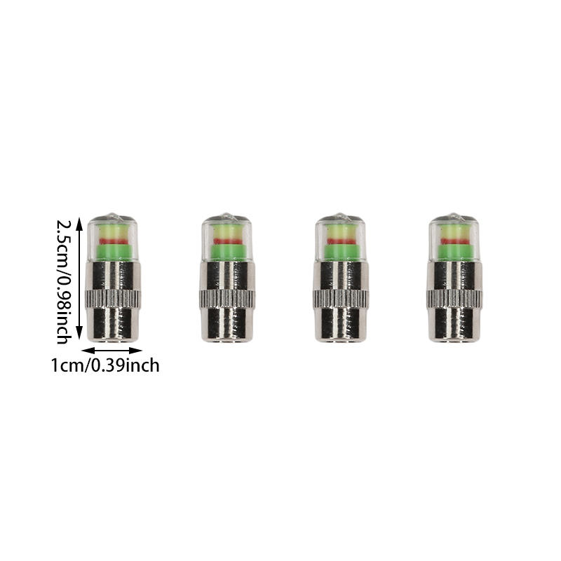 4Pcs Car Tire Pressure Monitor Valve Stem Caps Tire Pressure Monitor Sensor Indicator Set