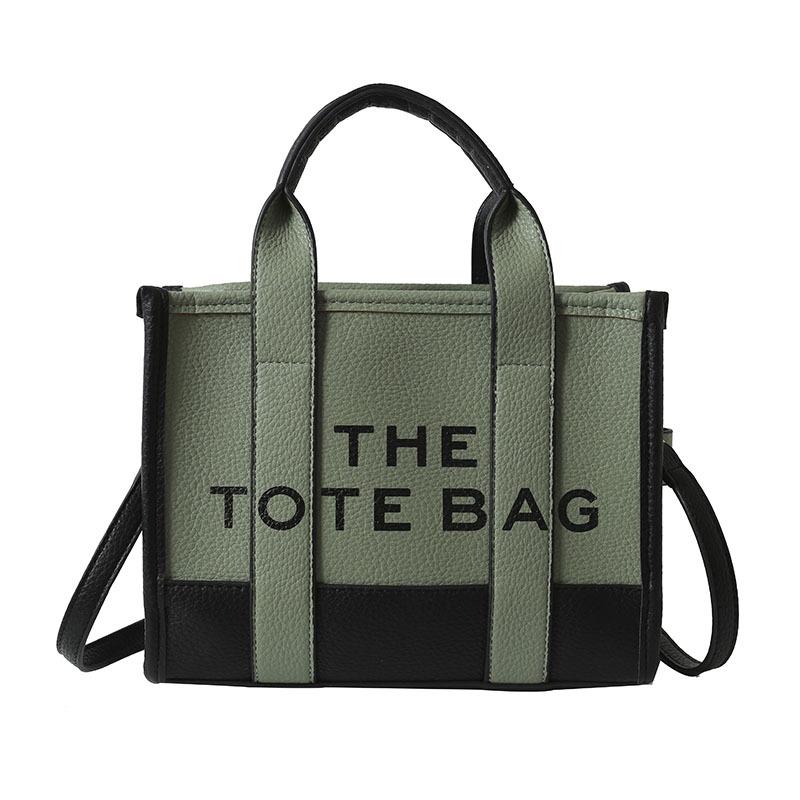 Модная женская сумка-кроссбоди и сумка-тоут из двухцветной ПУ-кожи светло-зеленый