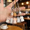 1pcs New Kawaii Cartoon Cat Phone Chains Kitten Pendant Key Ring Lanyard Mini Cats Bag Car Keychain Friend Couple Gifts 1