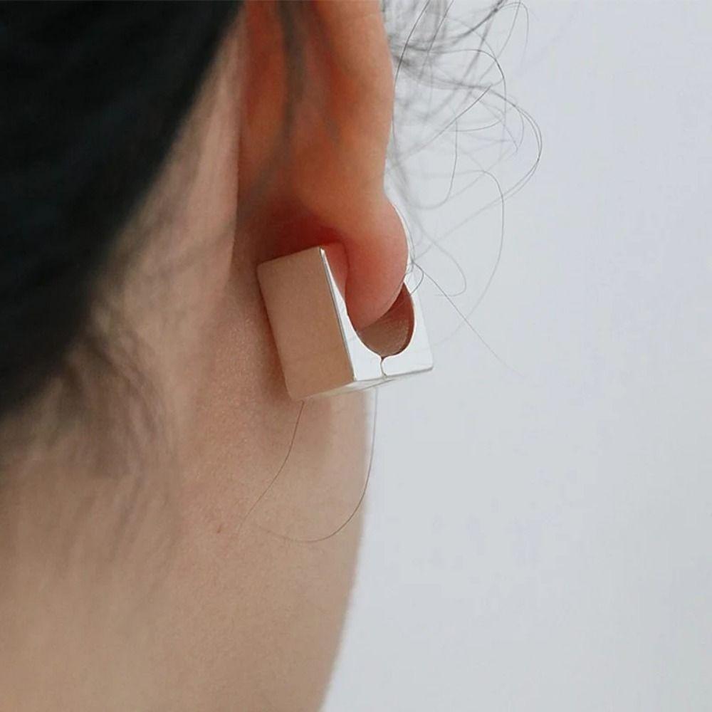 Prevent Allergy Square Geometric  Ear Buckle Korean  Style Minimalist Hoop Earring  Party