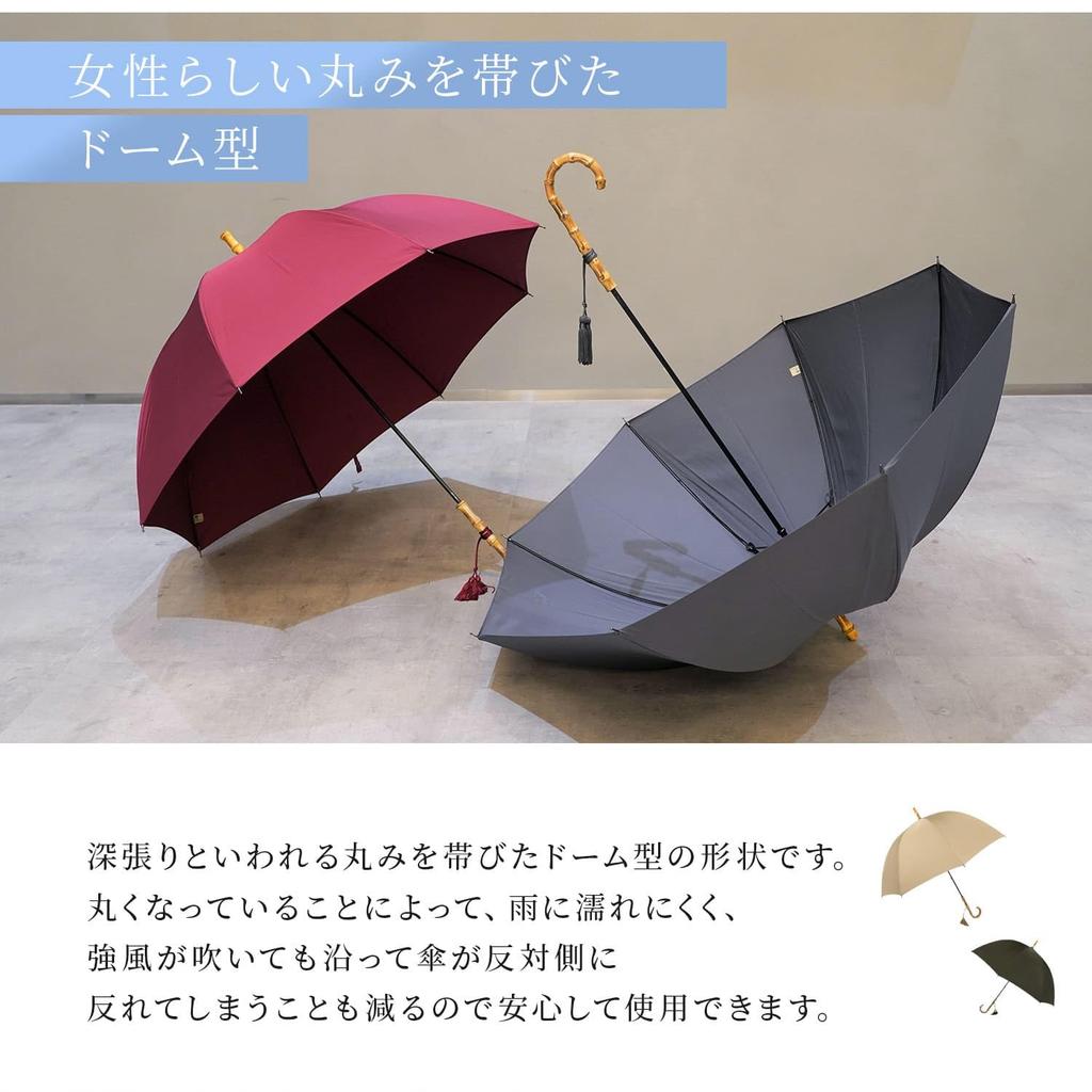 Long Super Water Natural Made in With LONG Navy [WAKAO] Umbrella, Lightweight, Waterproof, Repellent, Materials, Japan, Tassels, UMBRELLA, Women's,