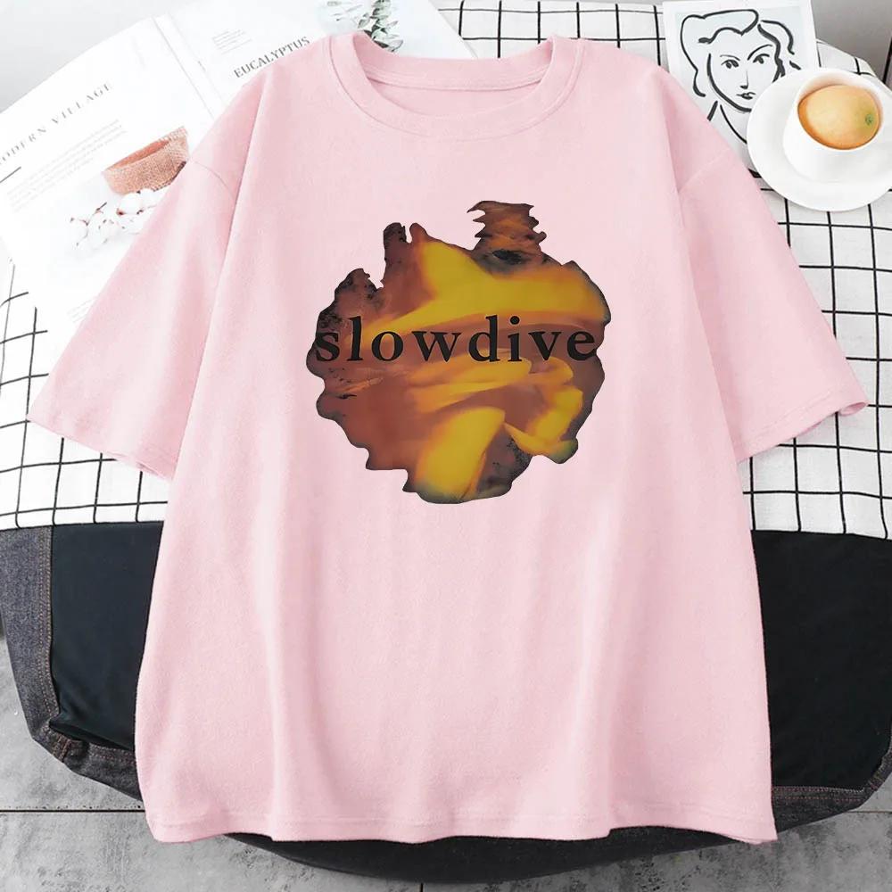 Tylko na jeden dzień Album Slowdive Drukowanie T-shirtów Rock Band Souvlaki Album Graficzny Grunge Moda Pop Letnie T-shirty Bawełniane koszulki