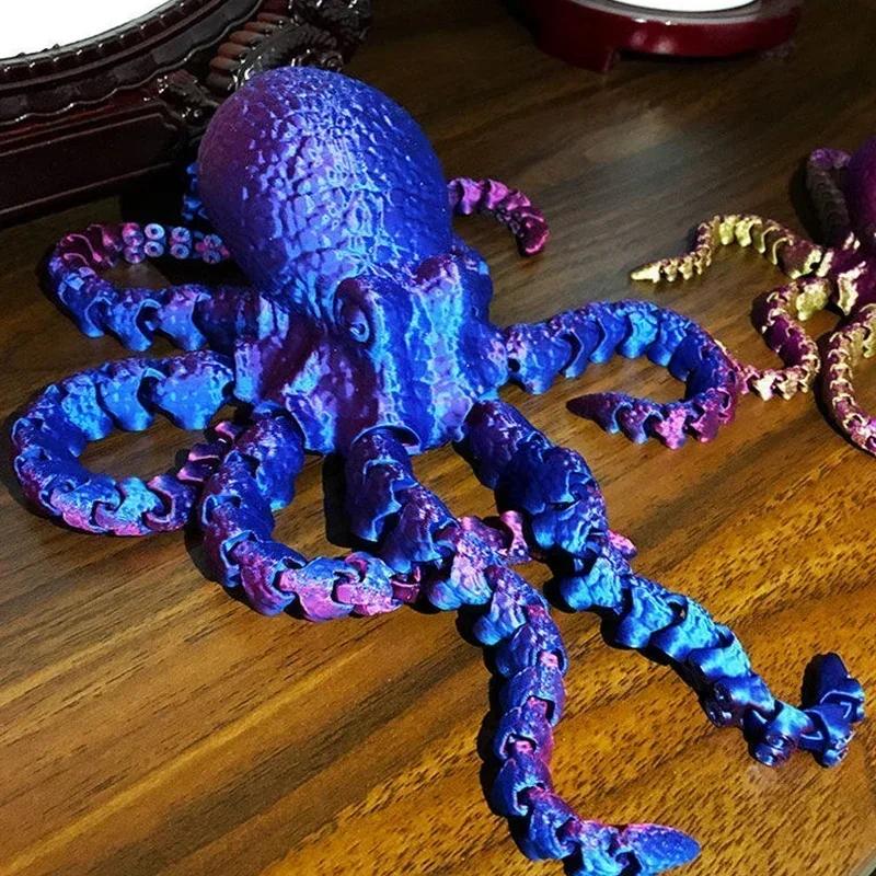 3D-gedruckter Oktopus Bewegliche Gelenke Fidget Spielzeug Heim-Büro Schreibtisch-Dekoration Meeresbewohner Deko Geschenke Kinderspielzeug Ornamente