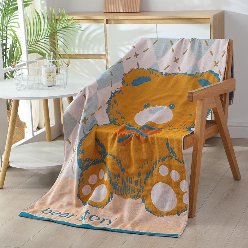 80 * 160 Oversized Gauze Bath Towel Absorbs Water And Does Not Shed Hair. Household Soft Adult And Children'S Wrap Towel
