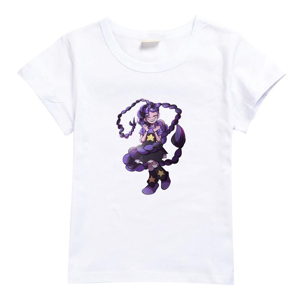 4159 Kids Girls Lily Lovebraids Print Short Sleeves Casual T-Shirt 100cm белый