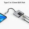 USB C to 3.5mm RJ45 Adapter Type-C to Ethernet LAN Network Hub Audio PD Fast Charging Docking Station For Phone Laptop Tablet