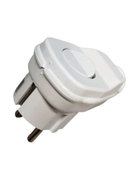 Angled Plug With Switch Ip20 White