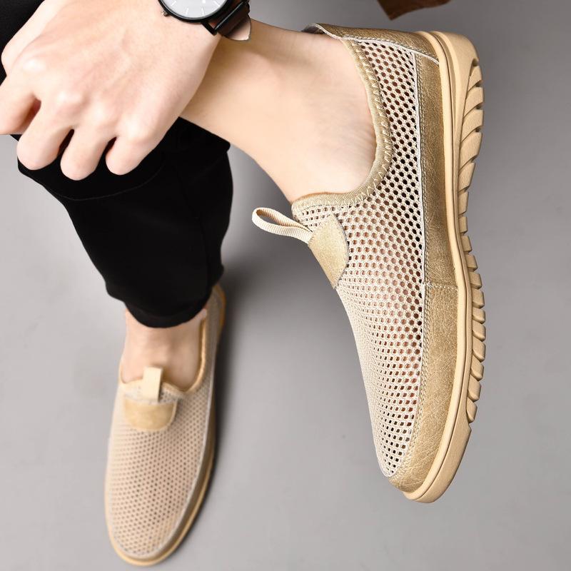 Mesh Shoes Men's Breathable Thin Mesh Casual Sports One Pedal Lazy Versatile Trendy Shoes