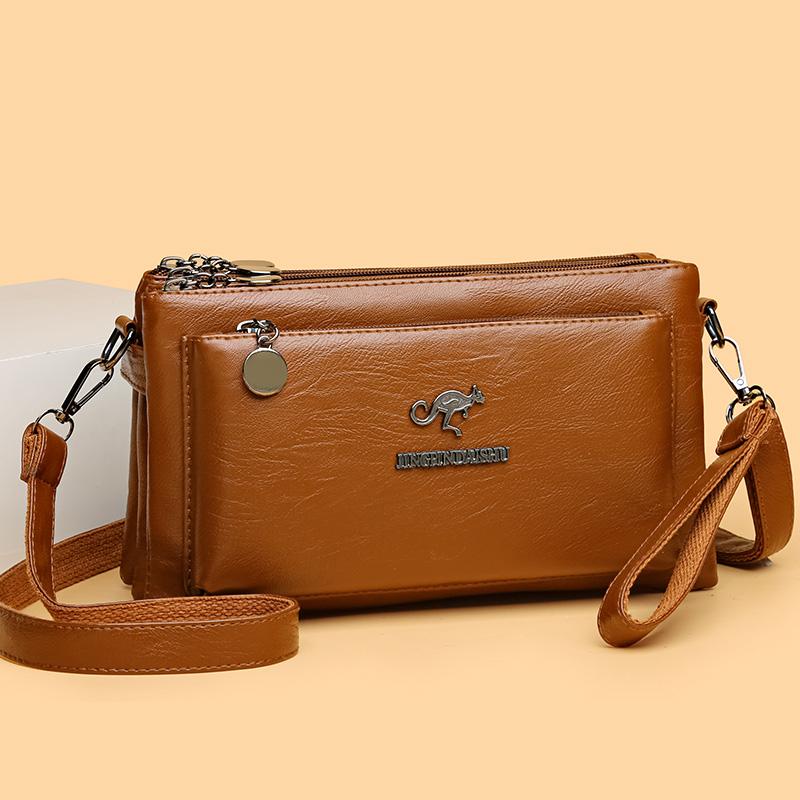 Damen-Mehrschichttasche, weiches Leder, Muttertasche, Umhängetasche für mittleres Alter, kleine Umhängetasche