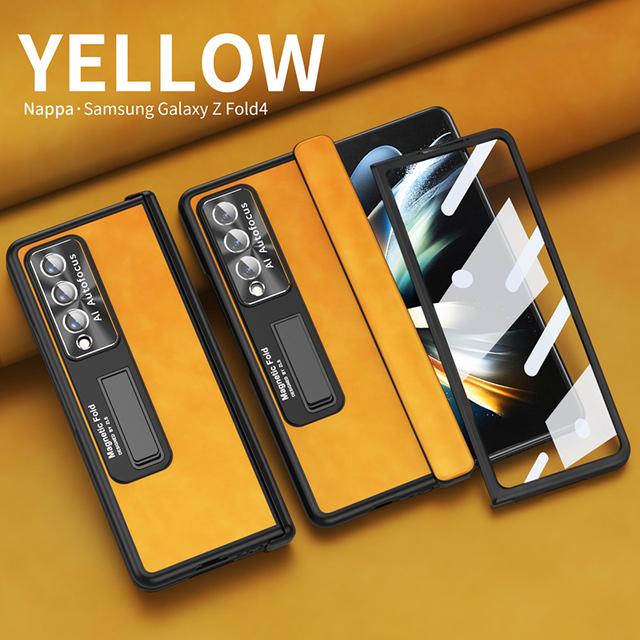 Magnetic Hinge Protective Case For Samsung Galaxy Z Fold 4 5g With Front Film Lens Cap Zfold4 All -Inclusive Case Fold4 Funda