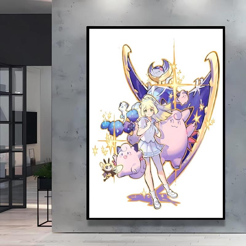 Hot Anime Poster Pokemon Akari Arceus Cartoon Character Picture High Quality Canvas Children's Room Home Decoration Paintings