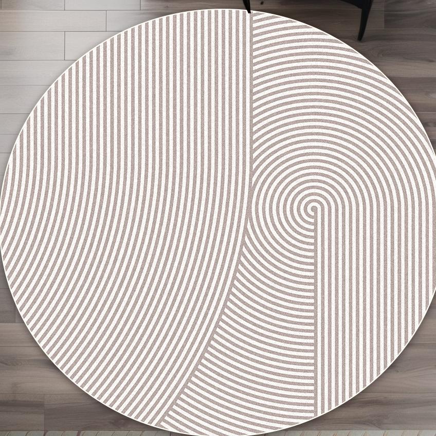 Einfacher Stil Runder Teppich Wohnzimmer Streifen Dekoration Waschbar Große Größe Teppich Badezimmer Garderobe Rutschfest Kurzer Samt Bodenmatte
