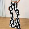 Women's Halloween Print Yoga Pants - Flared Leggings, Casual Stretchy Bell Bottom Pants for Women, for Yoga, Daily Wear and Party