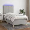 VidaXL Sommier à Lattes de Lit avec Matelas et LED, Lit Rembourré, Lit Simple, Lit Adulte de Chambre à Coucher Intérieur, 3135413