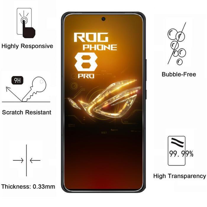 Film verre Trempé pour Asus Rog Phone 8 PRO [Pack 2] Vitre Protection Ecran Phonillico®