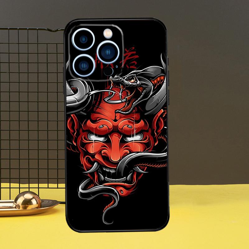 Japanese Hannya Mask Phone Case For iPhone 16 15 14 13 12 11 Pro Max X XR XS Max 7 8 Plus 12 13 Mini Back Cover