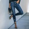 Women's High Waist Washed Women's Jeans Fashionable Versatile Straight Leg Pants