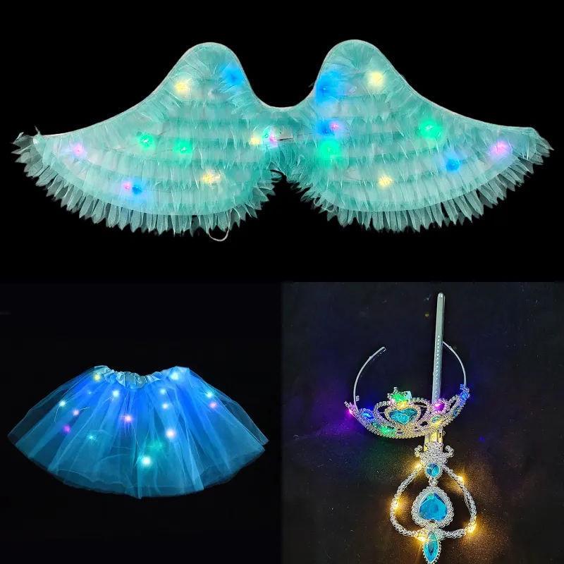 Little Girl's Angel Feather Wings Set – Christmas and New Year Costume Décor