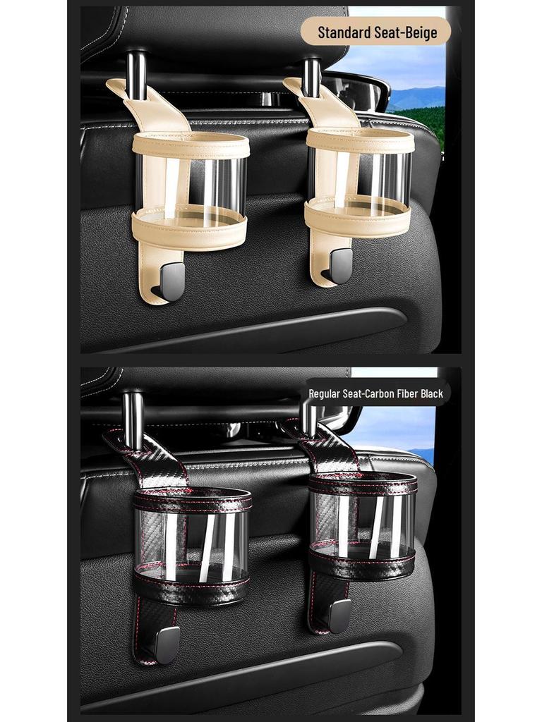 Multifunctional Car Seat Back Hook & Cup Holder for Rear Storage