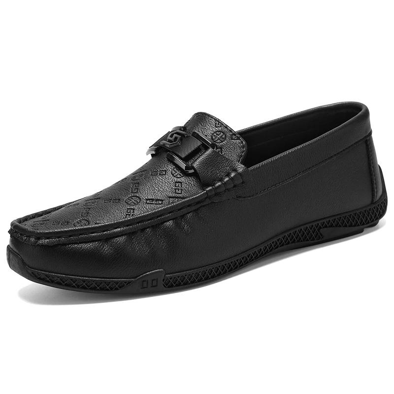 Fashion Leather Men Casual Shoes Brand Formal Mens Loafers Moccasins Breathable Slip On Retro Driving Shoes Men Casual Sneakers
