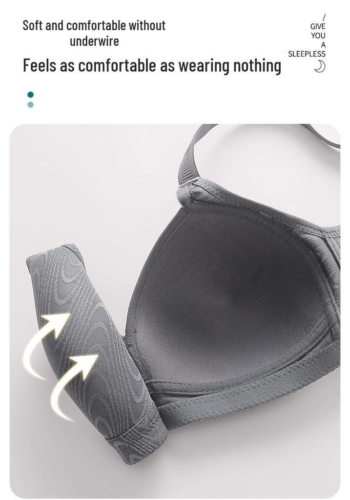 Comfortable Wire-Free Anti-Sagging Jacquard Bra for Middle-Aged and Elderly Mothers