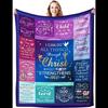 Inspirational Christian Throw Blanket for Women  Men  Soft Warm Religious Gift X