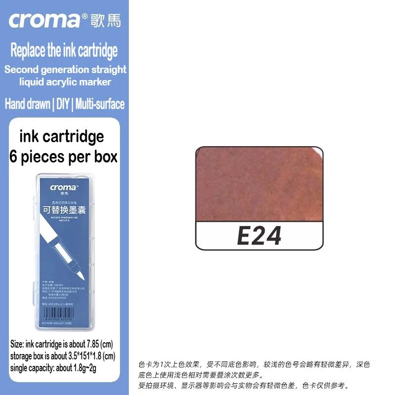 Croma 160/24 Color Replaceable Ink Refill Liquid Soft Tip Acrylic Marker Non Toxic Waterproof School Office Supplies Stationery