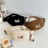 Corduroy Chest Bag Women's Cartoon Sports Waist Bag Crossbody Bag