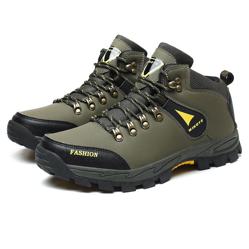 Men's outdoor hiking shoes Classic mid-top shoes Non-slip and wear-resistant waterproof hiking shoes