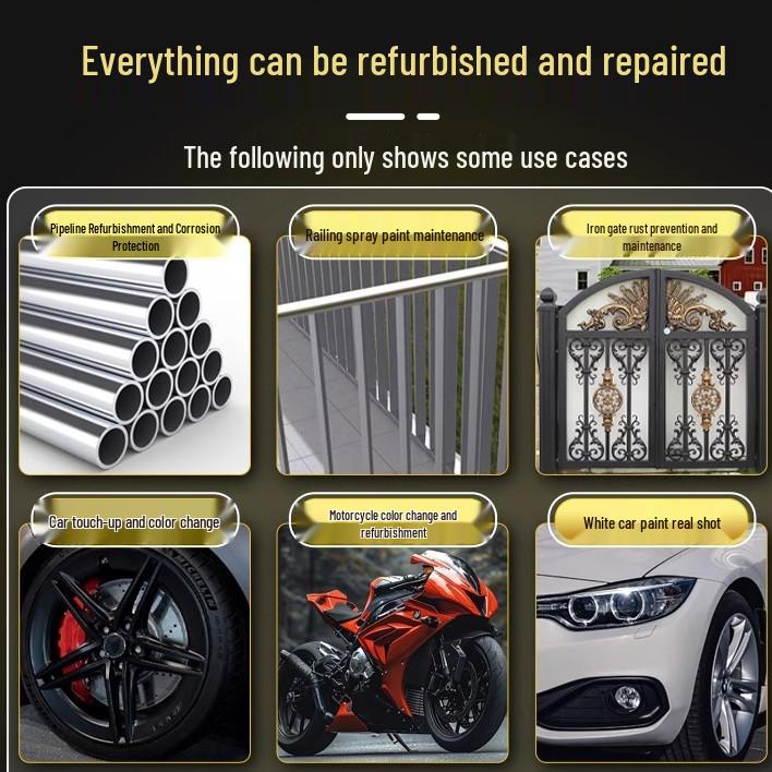 Rustproof Metallic Hand-Spray Paint: Anti-Corrosion, High-Temperature, Waterproof, White Refinishing for Rust Removal