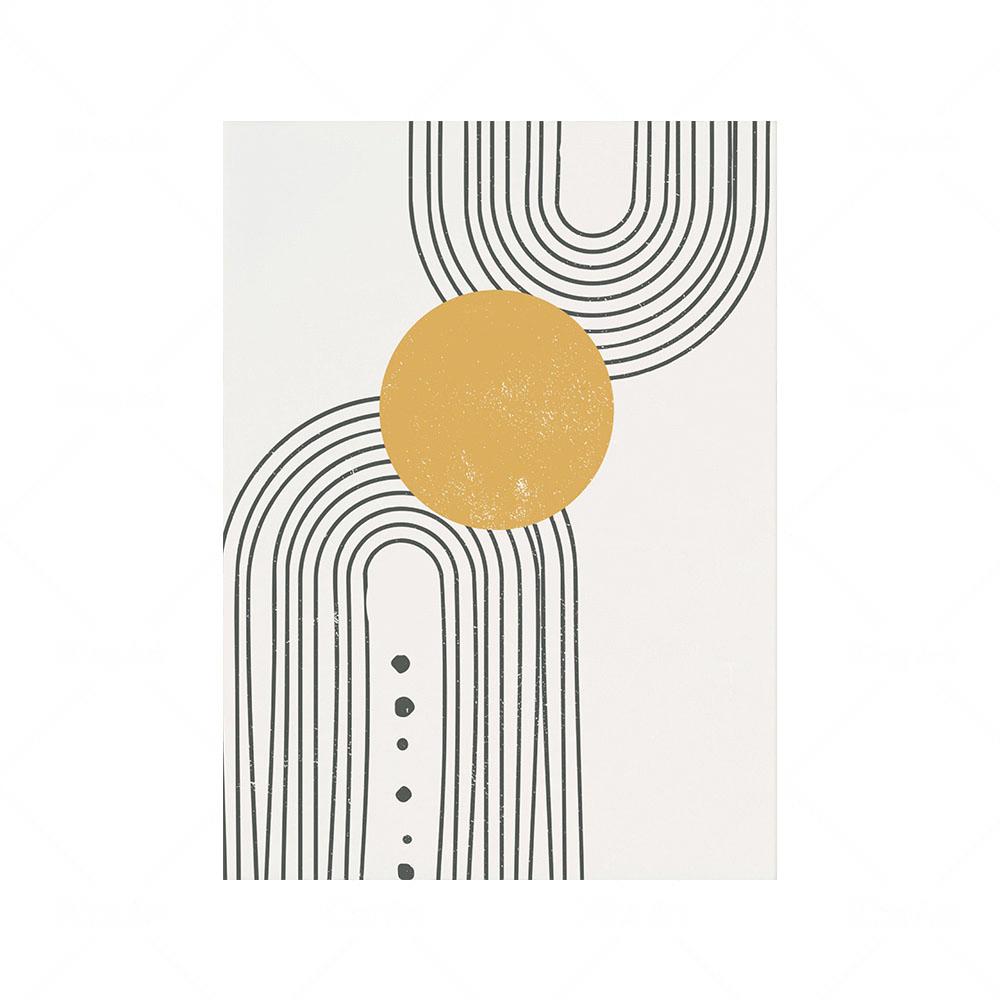 

Мистецтво в стилі бохо Абстрактний пейзаж Плакат Пакет Лінійне мистецтво Веселка Галерея рослин Настінні картини Листя сонця Картини на полотні Декор 40x50cm No Framed