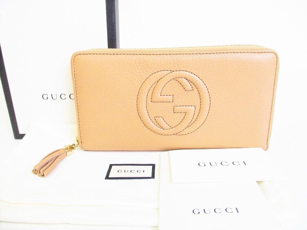 

Автентична шкіряна портмоне GUCCI Soho Beige Round Zip Long Wallet #7795 Refurbished