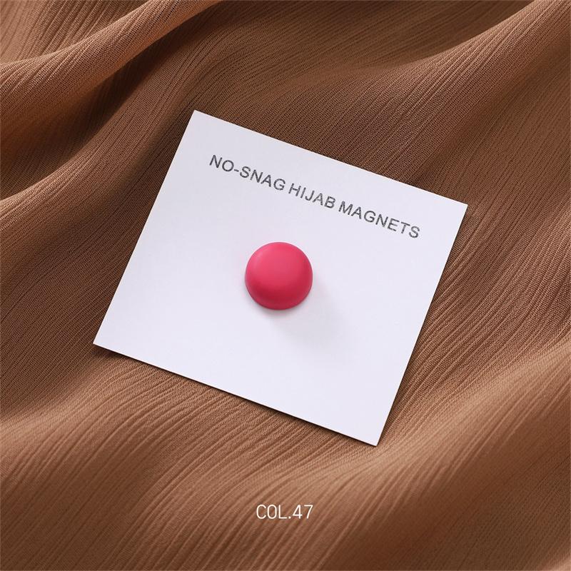 New 54color Matte Silk Scarf Hijab Magnet Brooch Strong Magnetic Buttons Round Shawl Dual-use Collar Clip Cufflinks